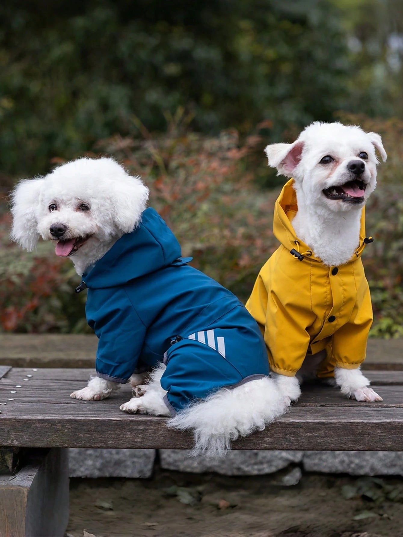 Dog Raincoat – Waterproof Hooded Pet Rainwear with Reflective Strips & Adjustable Leash Hole