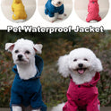 Dog Raincoat – Waterproof Hooded Pet Rainwear with Reflective Strips & Adjustable Leash Hole
