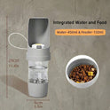 Portable Pet Water Bottle with Food Container | Travel Dog & Cat Bottle