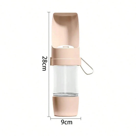 Portable Pet Water Bottle with Food Container | Travel Dog & Cat Bottle
