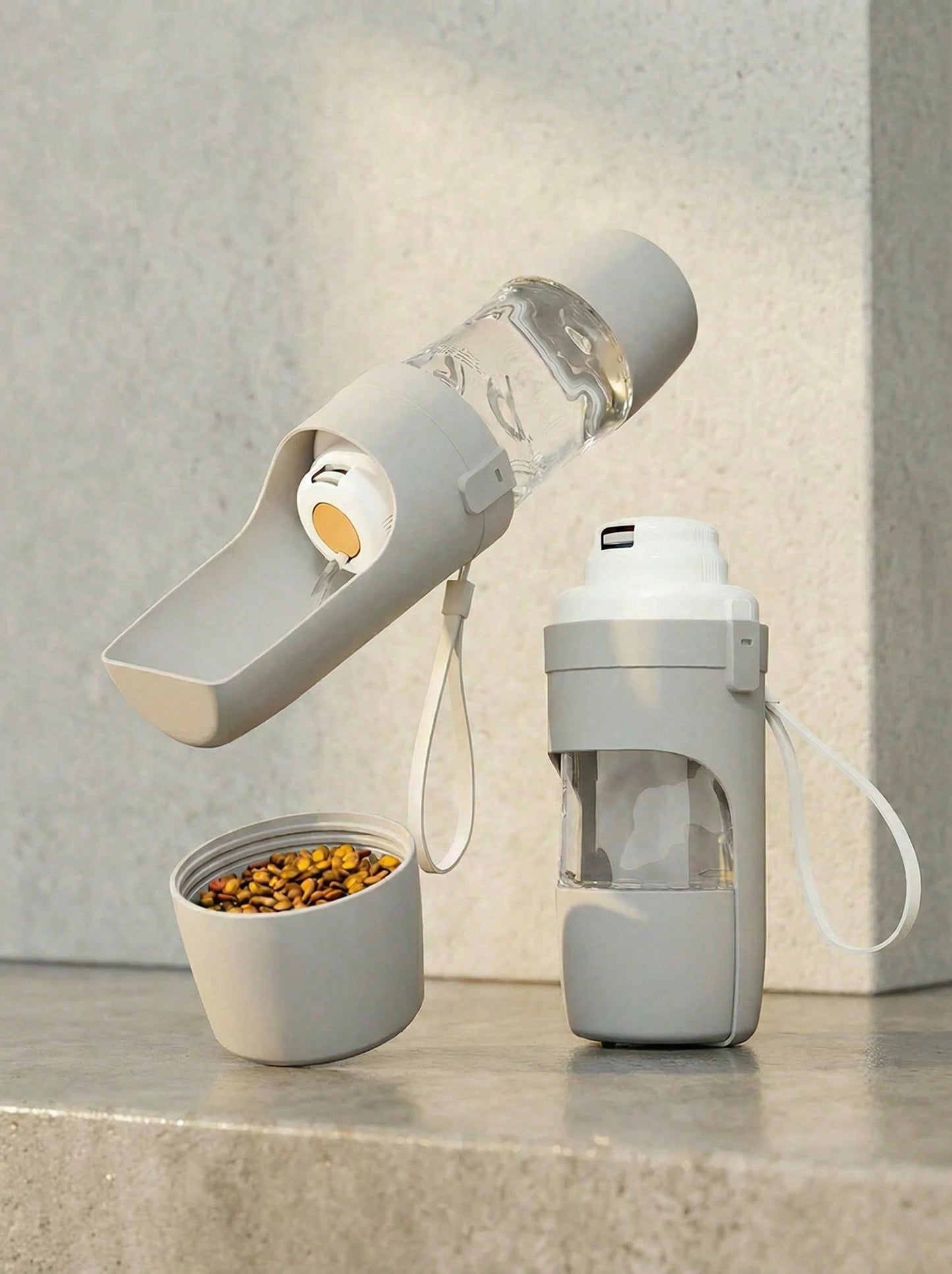 Portable Pet Water Bottle with Food Container | Travel Dog & Cat Bottle