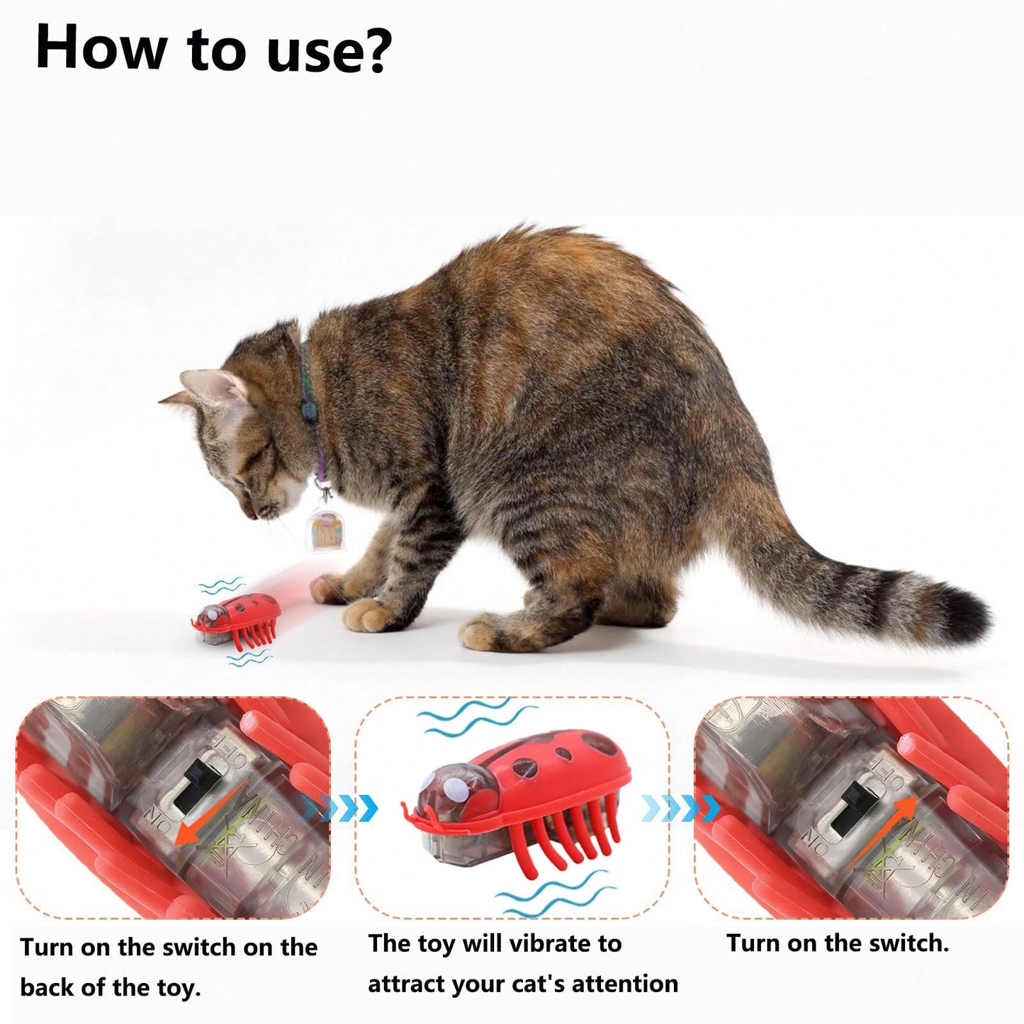 Automatic Flapping Interactive Cat Toy | Battery-Powered Motion Toy for Cats