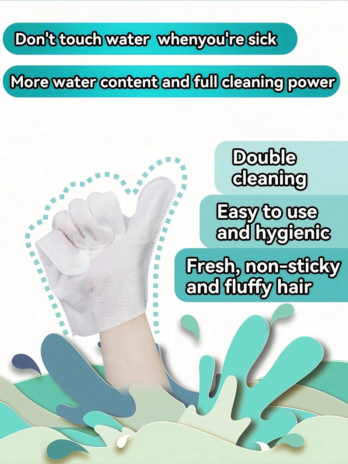 Pet Grooming Wipes Gloves | No-Rinse Cleaning for Cats & Dogs (6 pieces per pack)