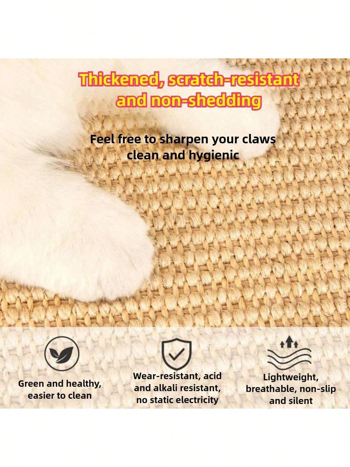 Wall-Mounted Sisal Cat Scratcher Board | Vertical Scratch Pad for Cats