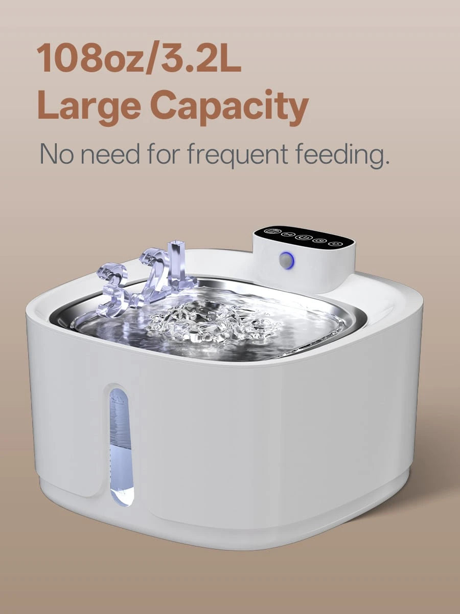 3.2L Wireless Cat Water Fountain with Motion Sensor & Rechargeable Battery