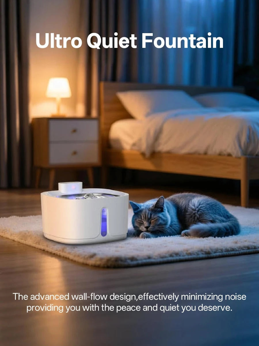 3.2L Wireless Cat Water Fountain with Motion Sensor & Rechargeable Battery