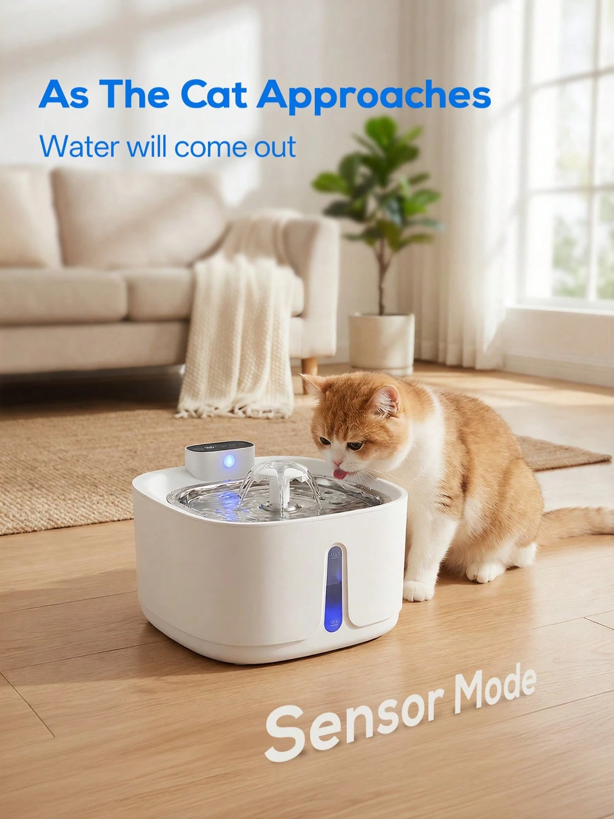 3.2L Wireless Cat Water Fountain with Motion Sensor & Rechargeable Battery