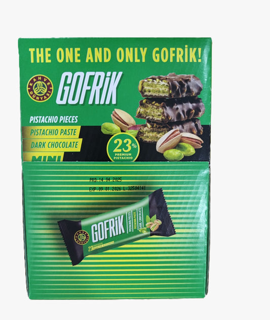 Gofrik Pistachio covered with dark chocolate Kangaroo 12.5grs*50pcs*6outer