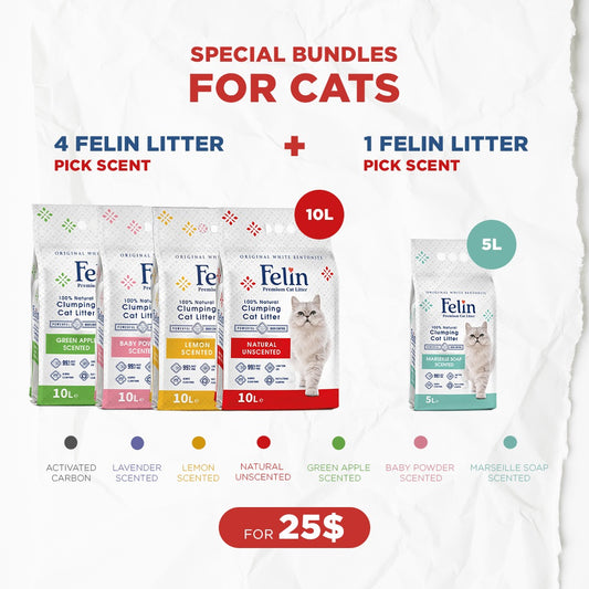 Cat Bundle Offer: 4 Felin Cat Litter (10L) + 1 Felin Cat Litter (5L)