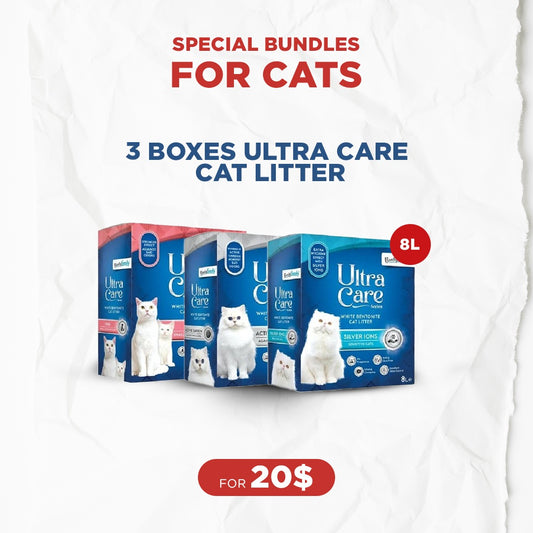 Cat Bundle Offer: 3 Boxes Ultra Care Cat Litter (8L)
