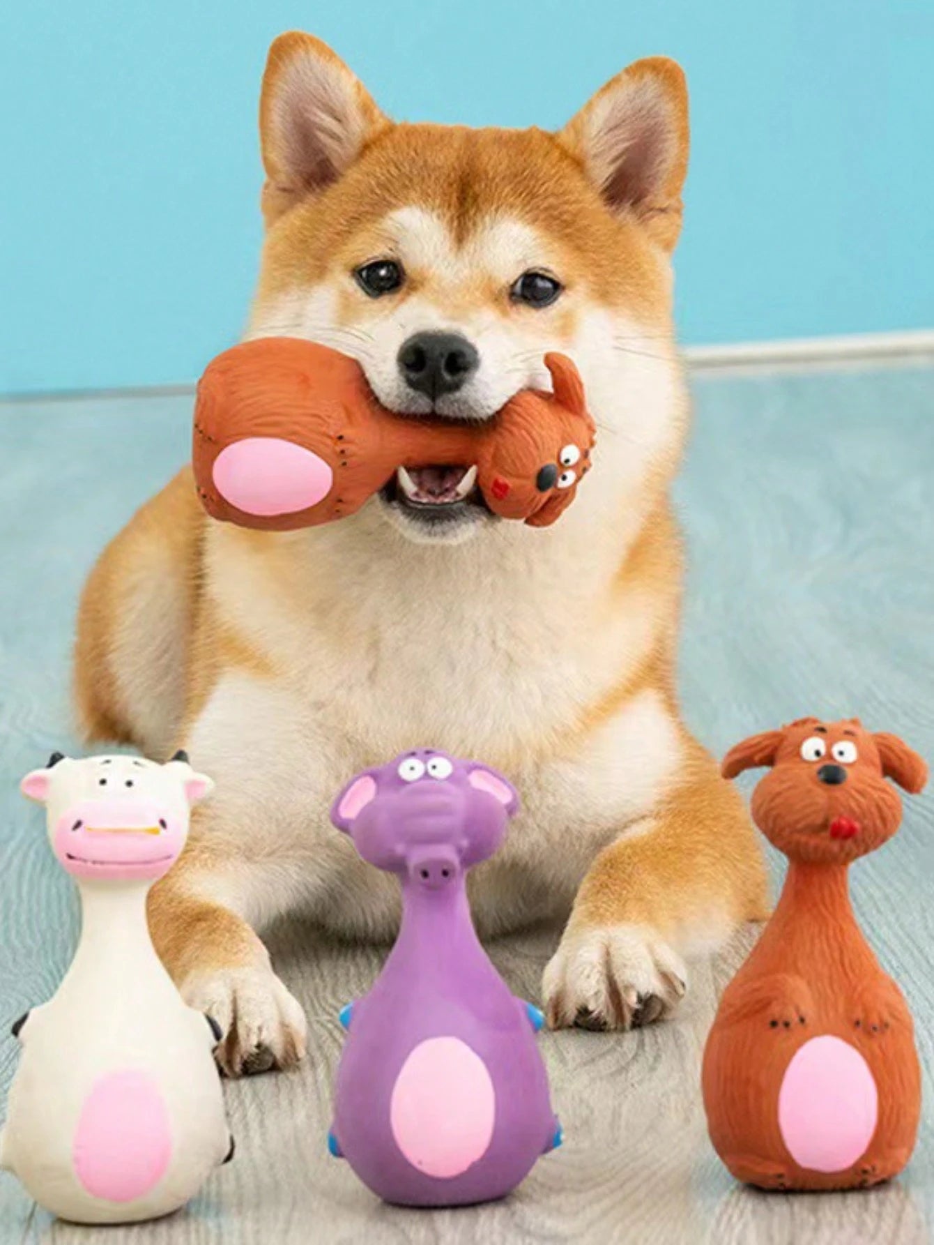 Bite-Resistant Squeaky Latex Dog Toy | Cartoon Chew Toy for Dogs