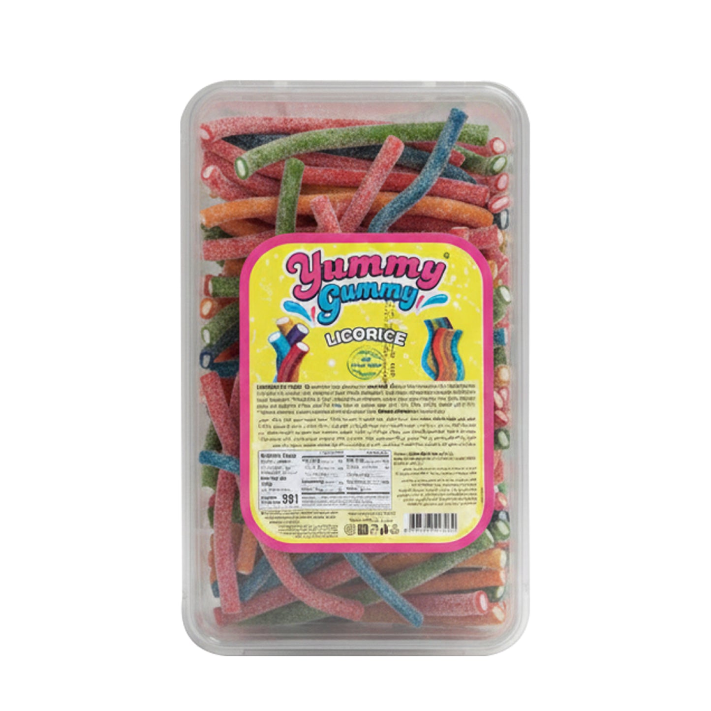 Yummy Gummy Rainbow Sour Licorice belts (1kg)