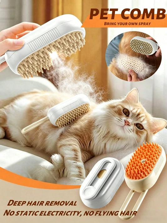 USB Rechargeable Pet Steam Massage Brush for Dogs & Cats