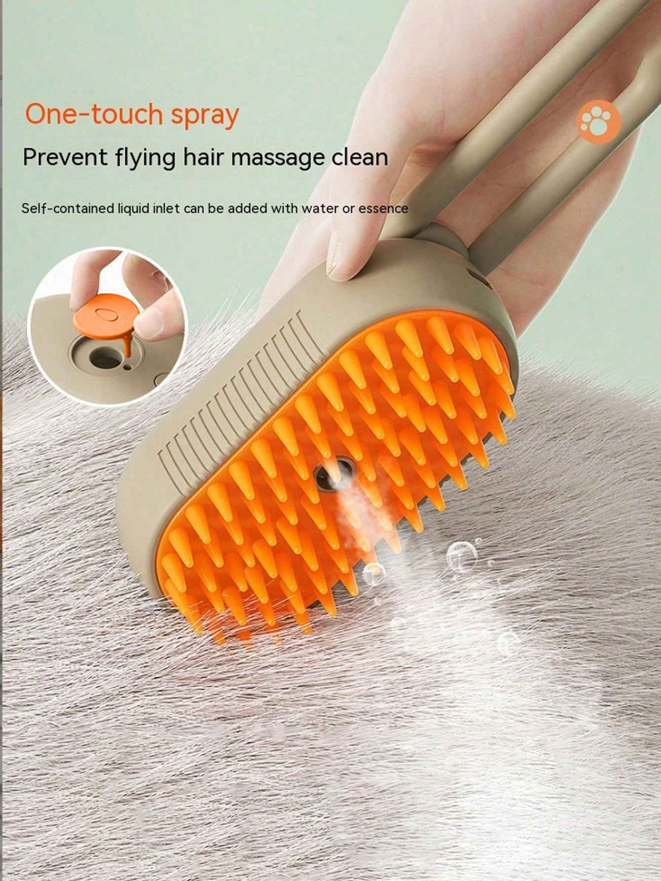 USB Rechargeable Pet Steam Massage Brush for Dogs & Cats
