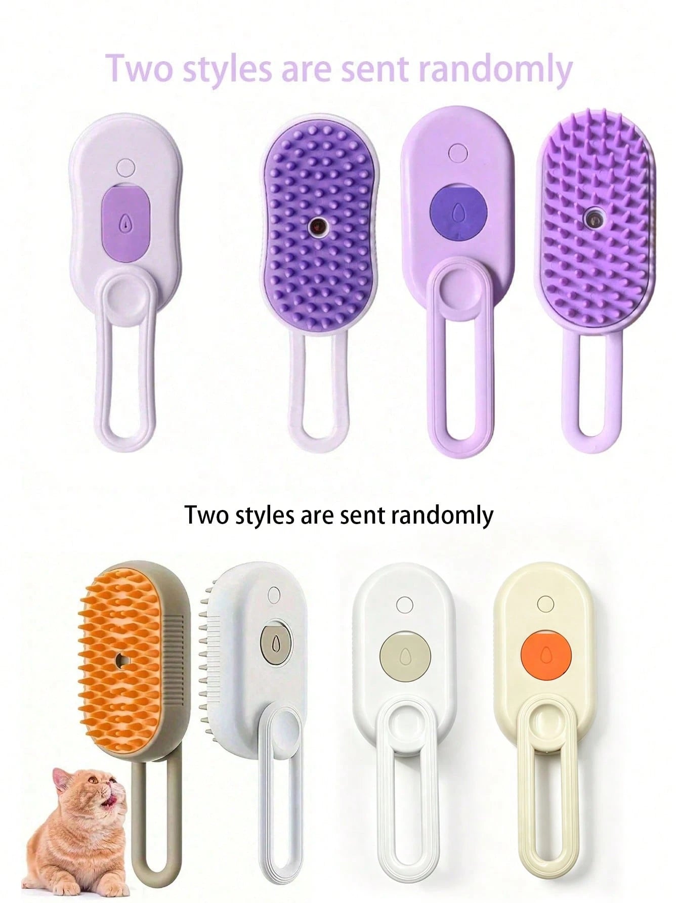 USB Rechargeable Pet Steam Massage Brush for Dogs & Cats