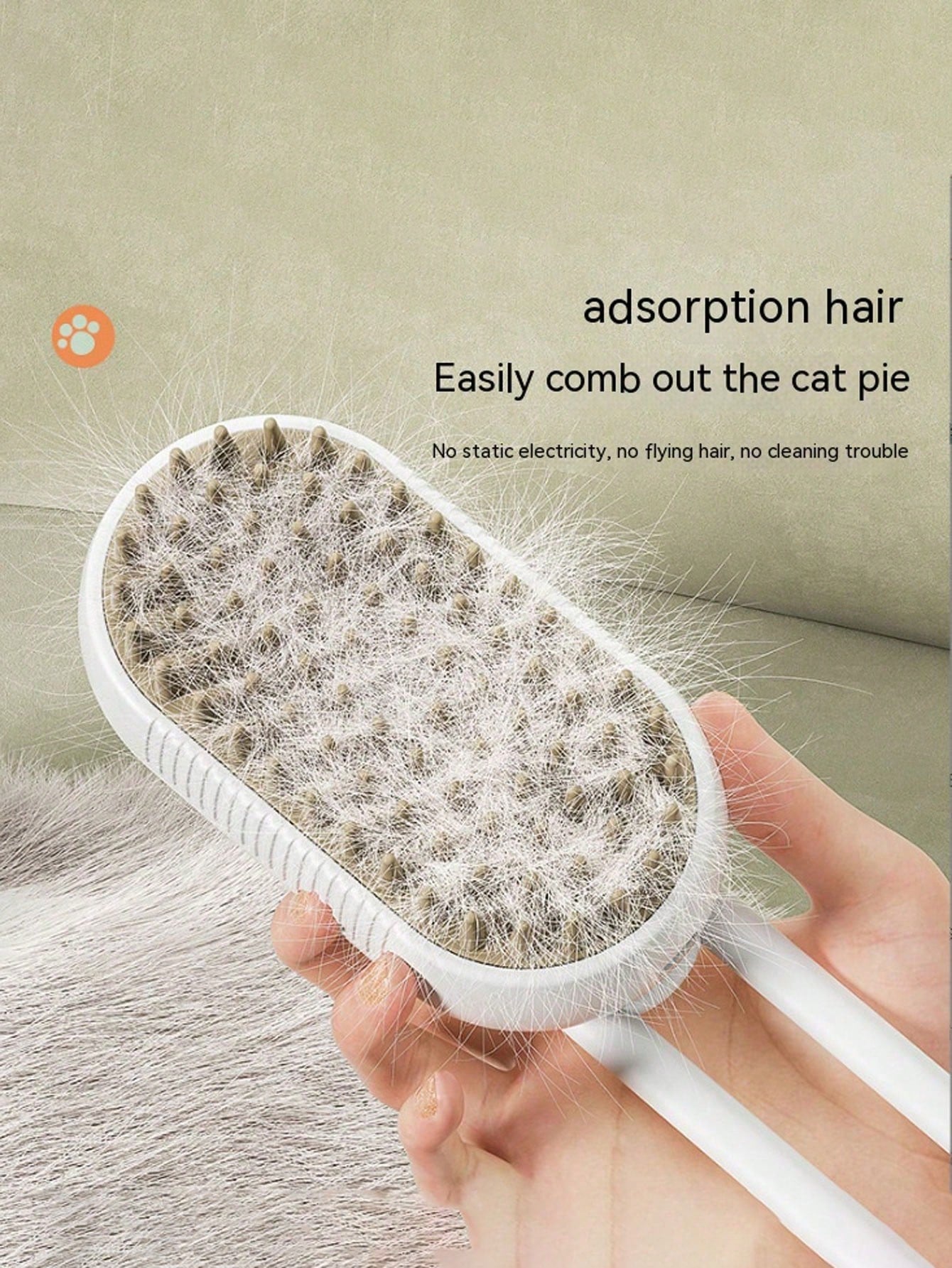 USB Rechargeable Pet Steam Massage Brush for Dogs & Cats
