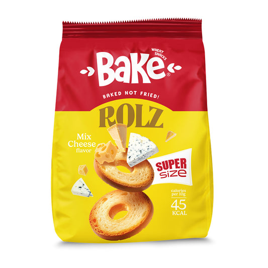 Bake Rolz Super Size Mix Cheese Flavor (50g) - 24 Pieces per box