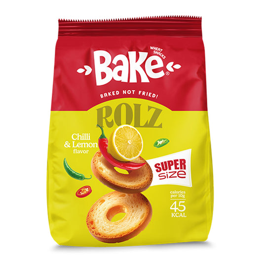 Bake Rolz Super Size Chili & Lemon Flavor (50g) - 24 Pieces per box