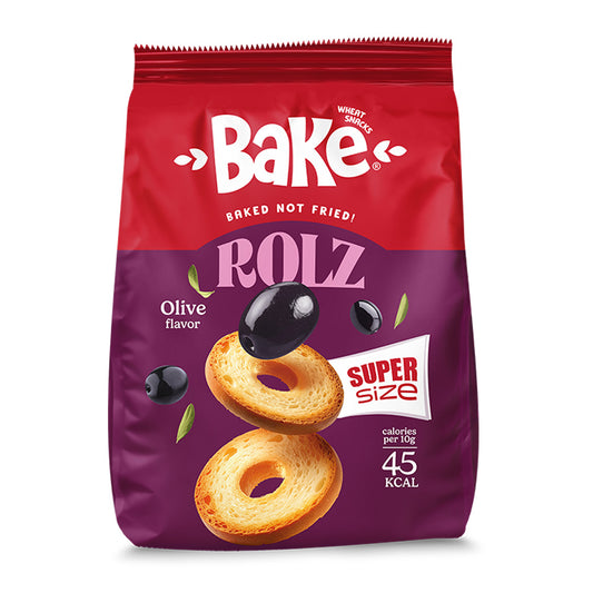 Bake Rolz Super Size Olive Flavor (50g) - 24 Pieces per box