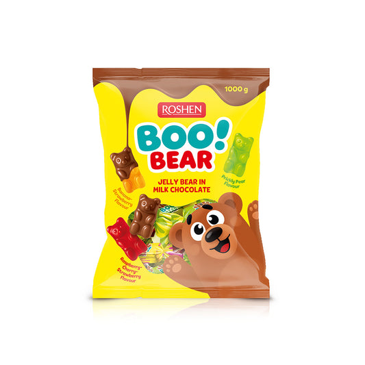 Roshen Boo!Bear Chocolate Covered Jelly Candy – Assorted Fruit Flavors (1000g)