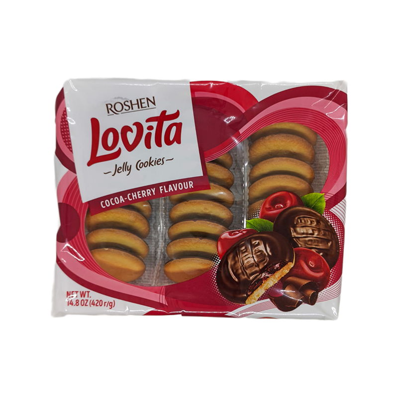 ROSHEN Lovita Biscuit cookies filled with jelly and coated with chocolate
