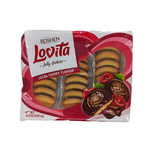 ROSHEN Lovita Biscuit cookies filled with jelly and coated with chocolate