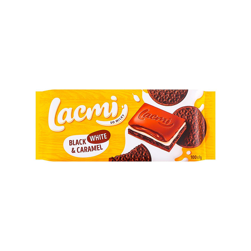 ROSHEN Lacmi Black, White & Caramel Milk Chocolate bar with Cookies (100g)