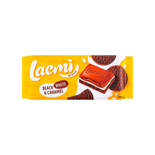 ROSHEN Lacmi Black, White & Caramel Milk Chocolate bar with Cookies (100g)