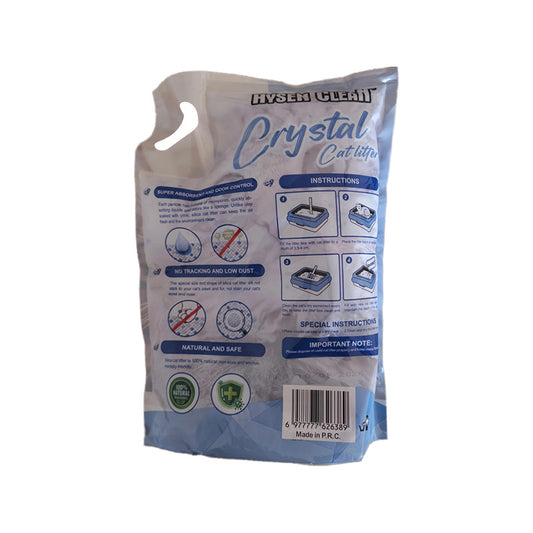 Hysen Clean Crystal Cat Litter 3.8L | Silica Gel Odor Control