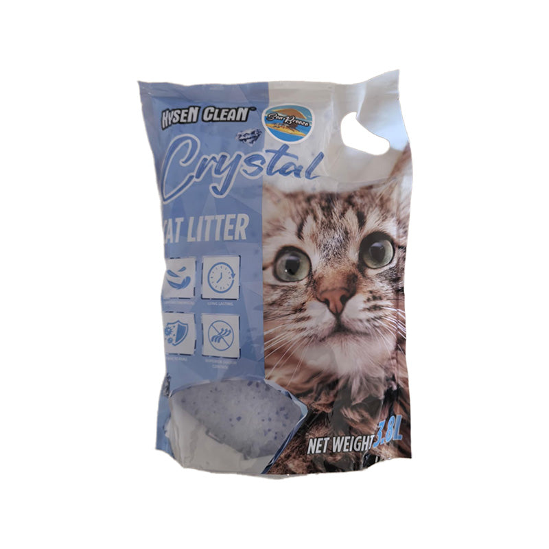 Hysen Clean Crystal Cat Litter 3.8L | Silica Gel Odor Control