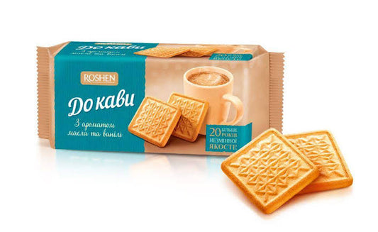 ROSHEN Tea Biscuits with butter vanilla or Milk flavor (185g) - 28 Pieces per box