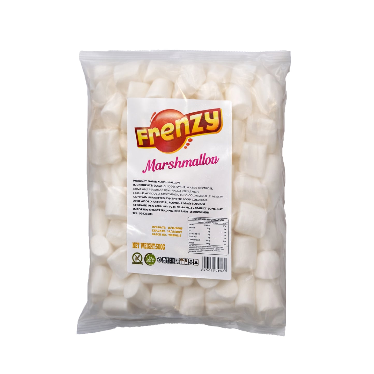 FRENZY Classic White Clouds Marshmallow (500g)
