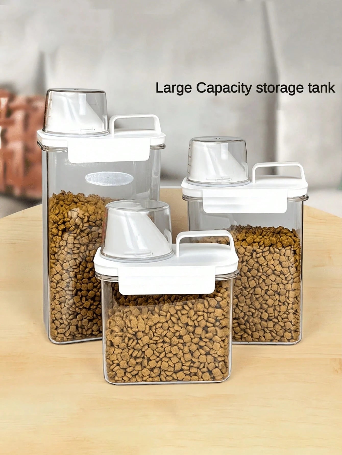 Pet Food Storage Container - Large Capacity with Measuring Lid & Carry Handle