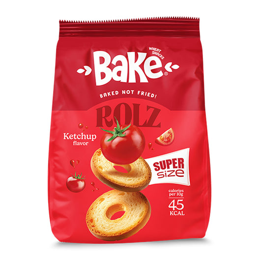 Bake Rolz Super Size Ketchup Flavor (50g) - 24 Pieces per box