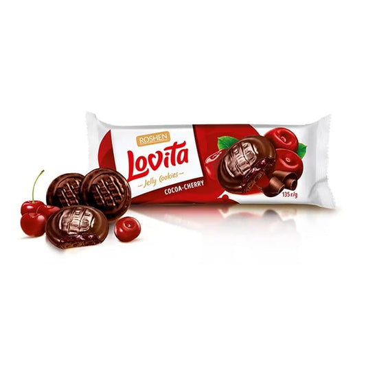 ROSHEN Lovita Biscuit cookies filled with jelly and coated with chocolate