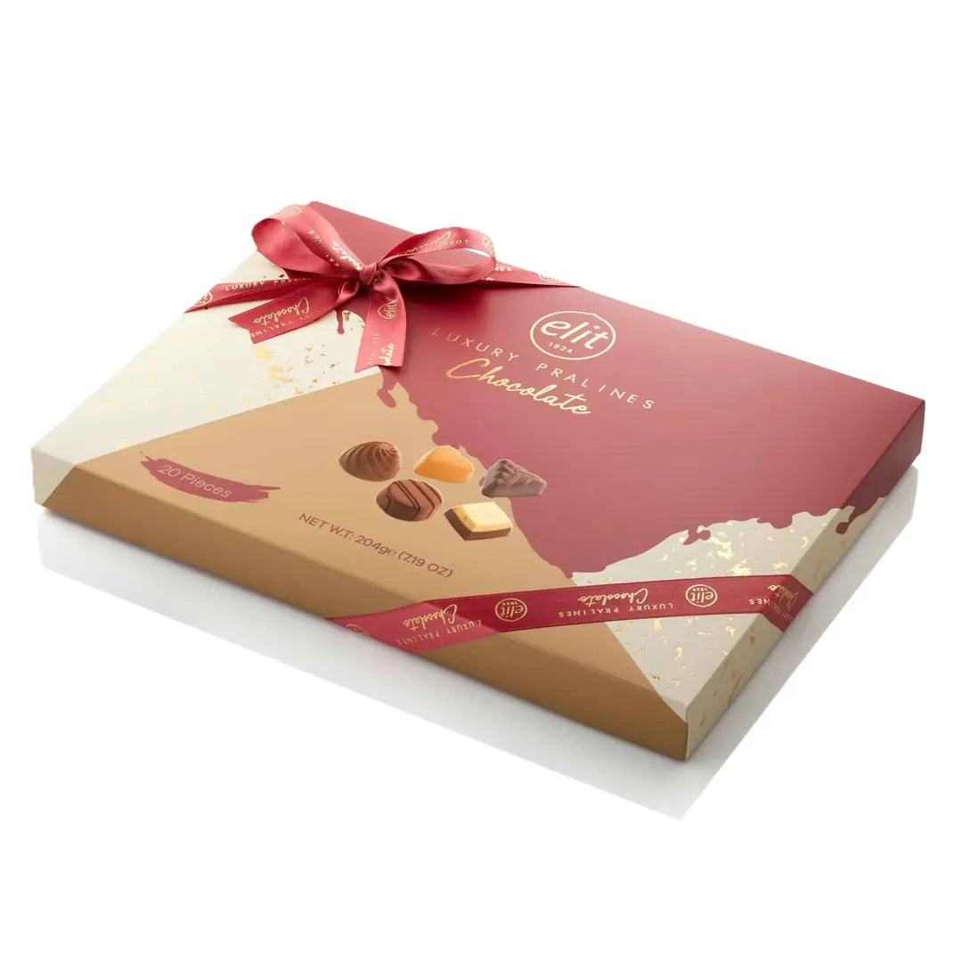Elit Luxury Pralines Chocolate Gift Box Red (204g) - 20 pieces per box