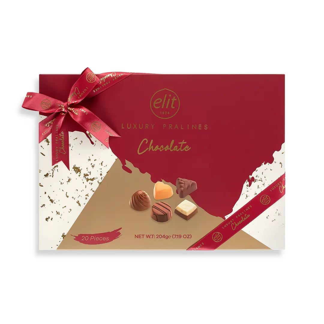Elit Luxury Pralines Chocolate Gift Box Red (204g) - 20 pieces per box