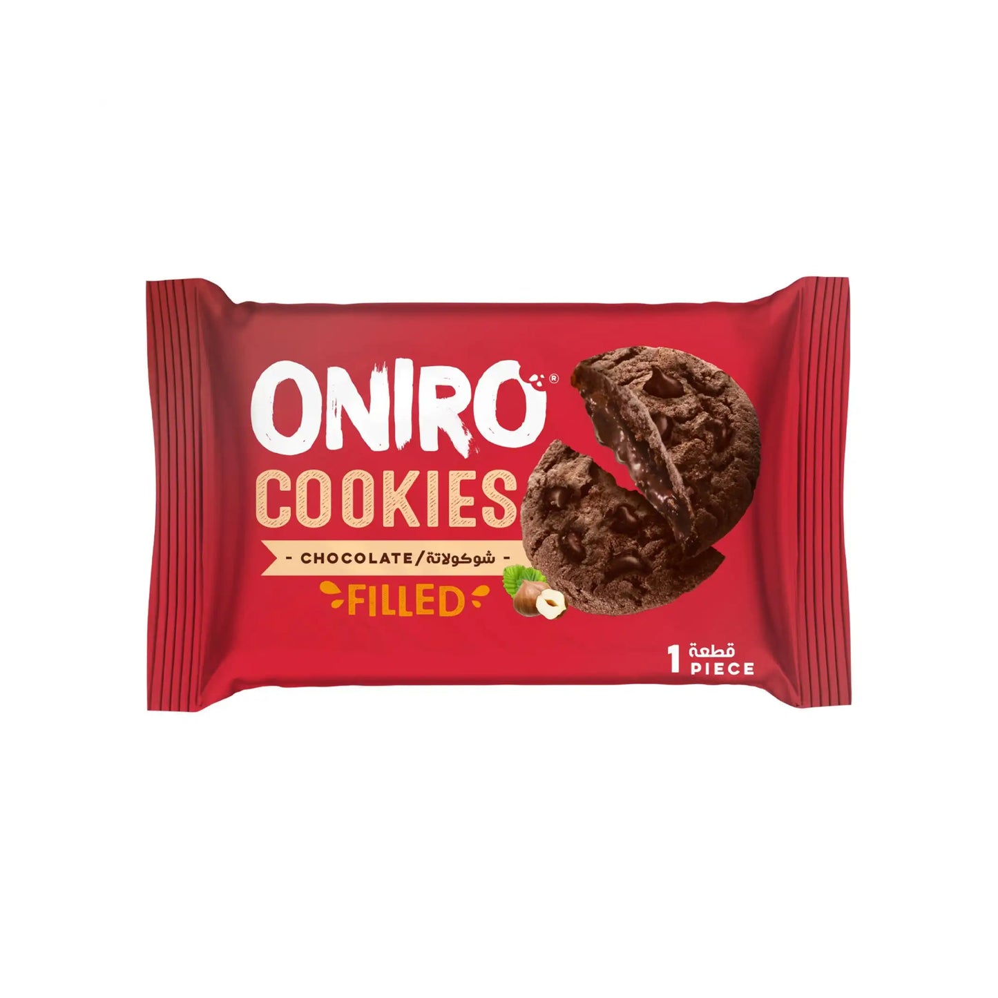 ONIRO Chocolate Cookies with Chocolate Chips and creamy chocolate hazelnut filling