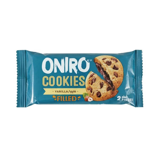 ONIRO Vanilla Cookies with Chocolate Chips and creamy chocolate hazelnut filling