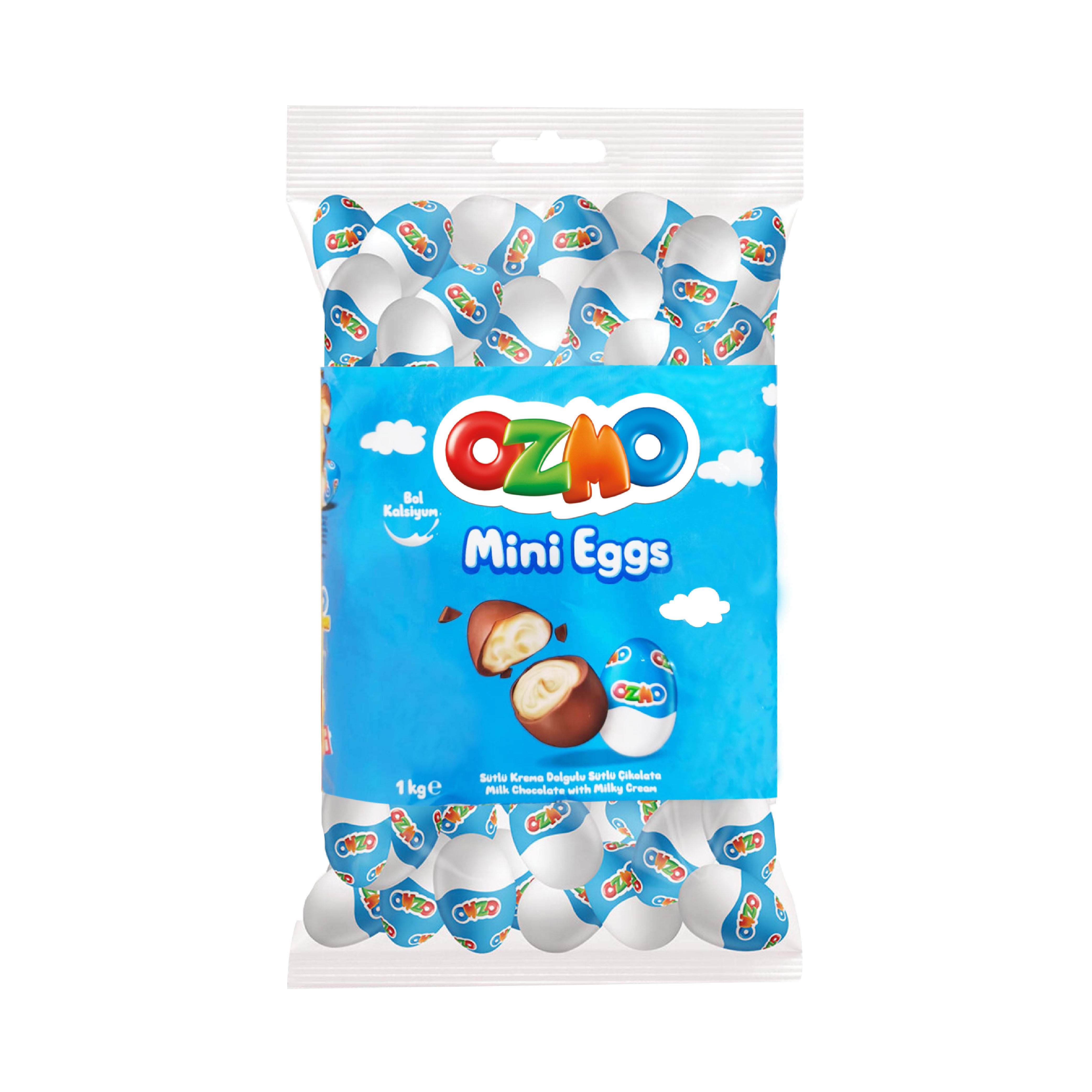 OZMO Mini chocolate Eggs filled with milk white cream (1Kg