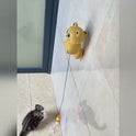 Automatic Wall-Mounted Cat Teaser Toy – Interactive Fur Ball, Ribbon & Bell