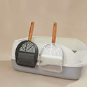Stainless Steel Cat Litter Scoop with Wooden Handle – Deep Bucket Sieve, Anti‑Stick & Anti‑Rust Pet Cleaning Tool