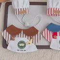 Cute Cat & Dog Barista Apron Collar & Chef Hat Set