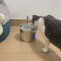 Stainless Steel Cat Water Fountain 2.2L Automatic Pet Water Dispenser (With 4 filters)