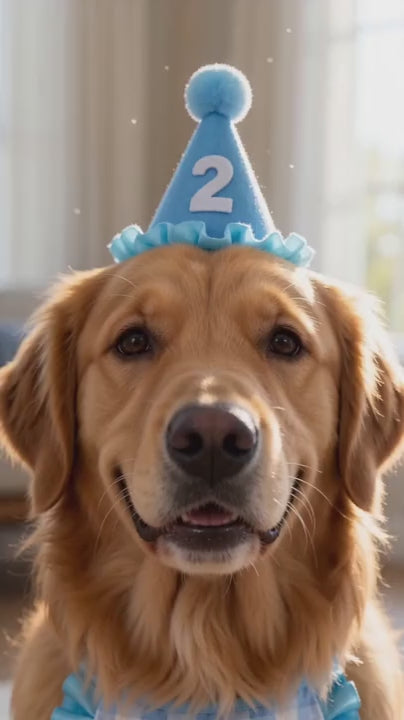 Pet Birthday Hat and Bib Set | Cute Cat & Dog Birthday Party Outfit