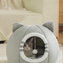 Washable Cat Cave Bed for Indoor Cats & Kittens | Soft Plush Pet House