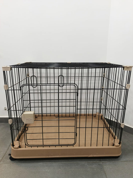 Foldable Metal Pet Playpen – Large Indoor Dog & Puppy Cage with Door