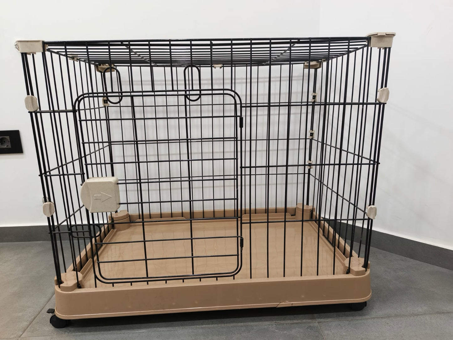 Foldable Metal Pet Playpen – Large Indoor Dog & Puppy Cage with Door