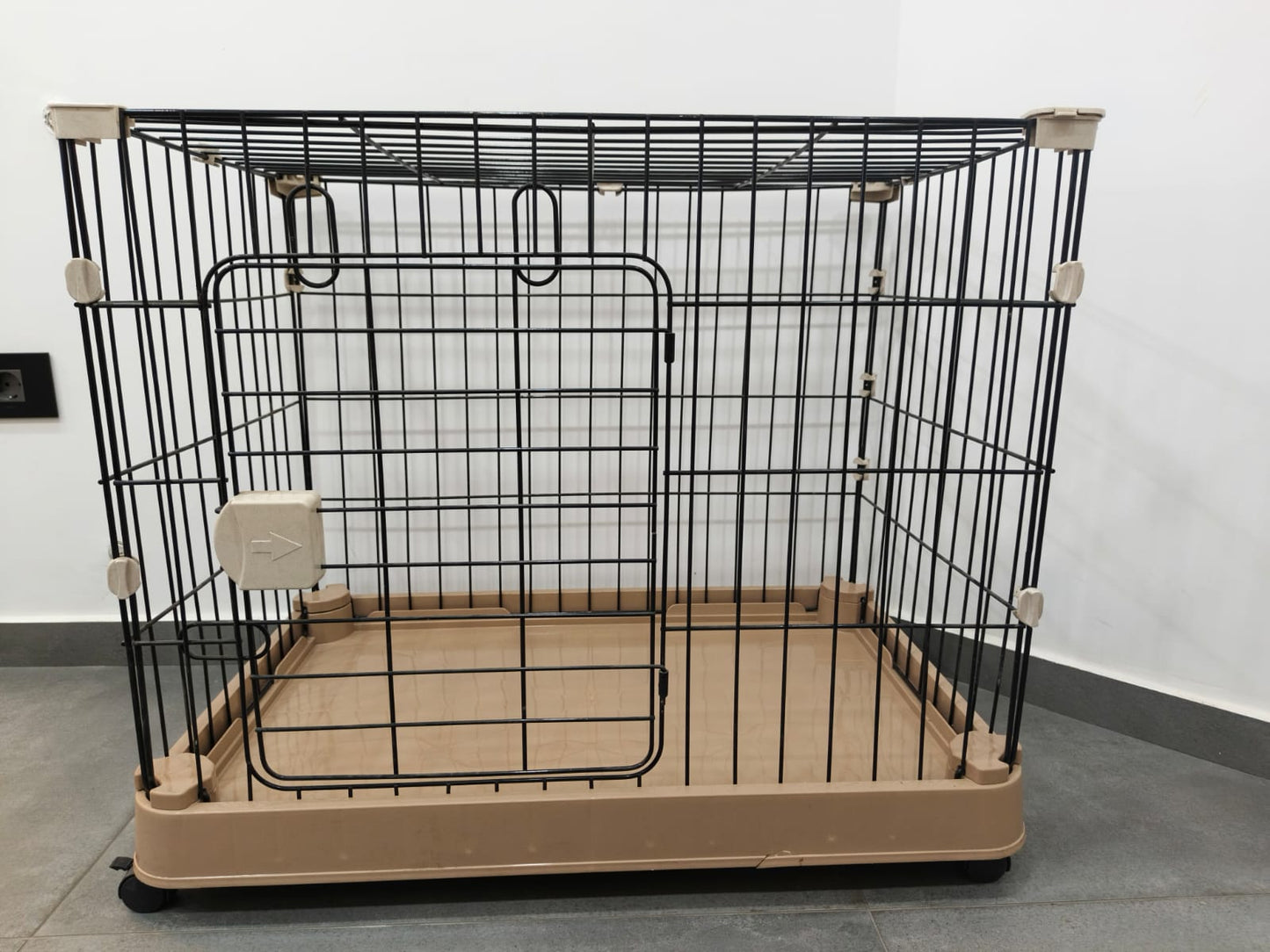Foldable Metal Pet Playpen – Large Indoor Dog & Puppy Cage with Door