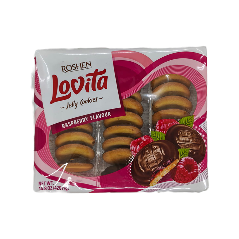 ROSHEN Lovita Biscuit cookies filled with jelly and coated with chocolate